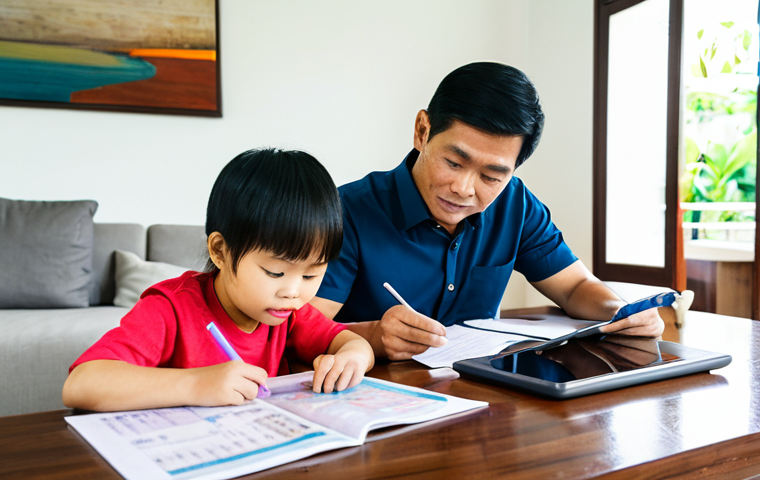 세대간 재정 대화의 문화적 요소 - Modern Thai Family Budgeting**

"A modern Thai family (mother, father, child) sitting at a wooden ta...