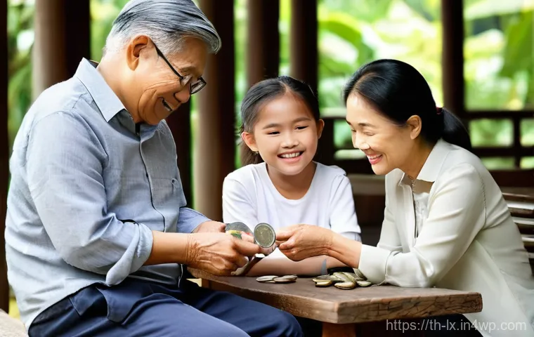 부모의 자산 관리 방법 배우기 - **Prompt:** "A symbolic and dynamic representation of a Thai family's financial stability through di...