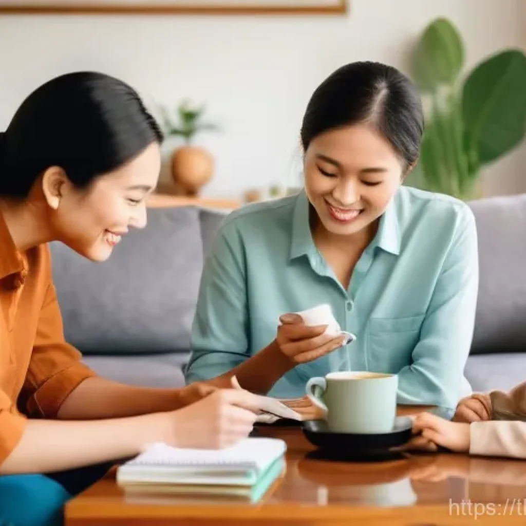 부모와 재정적 목표에 대해 논의하는 법 - **Prompt:** A warm and inviting scene inside a comfortable, modern Thai home. A Thai family, consist...