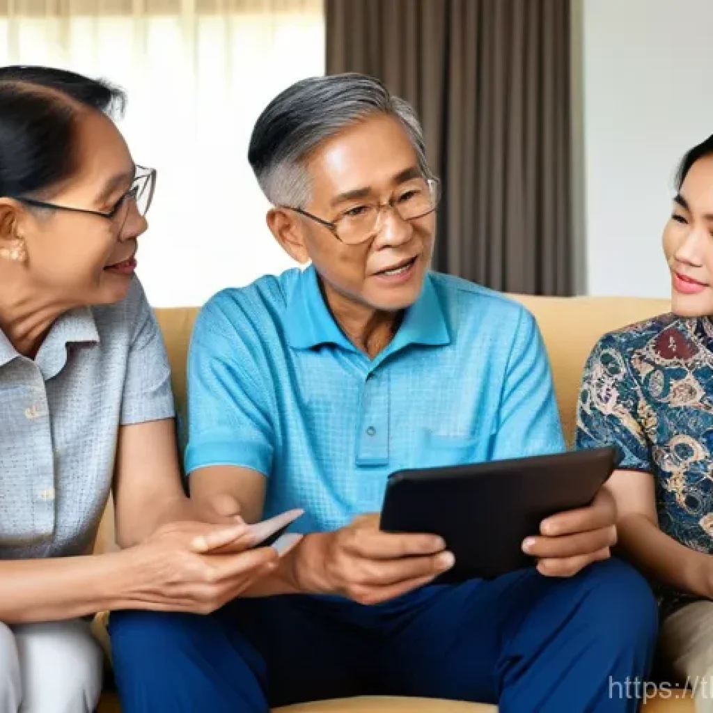 부모의 재정적 결정을 존중하는 법 - **Prompt:** A multi-generational Thai family, consisting of an adult daughter and her elderly parent...