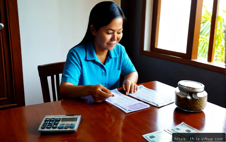 Home 17 부모와 자녀 간의 재정적 상호작용 방법 - Photorealistic Thai family financial planning scene, a middle-aged Thai mother and her adult daughte...